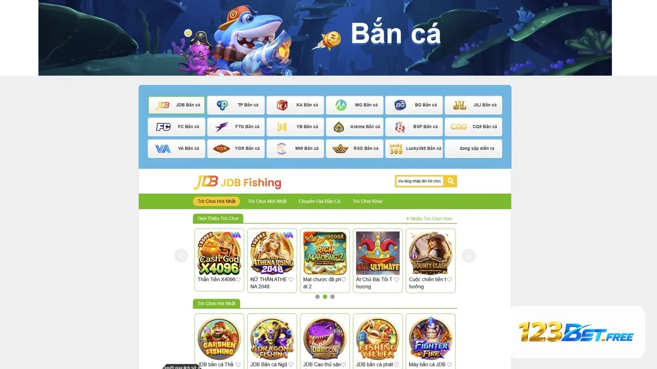 Sảnh bắn cá online tại 123BET Free