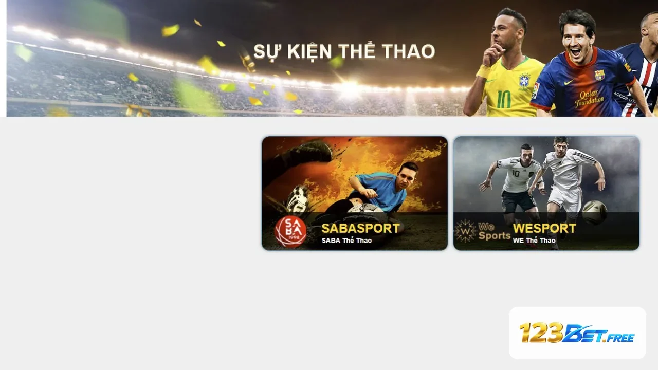Giao diện sảnh cá cược thể thao tại 123BET Free