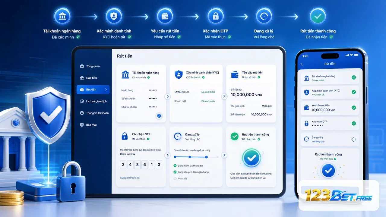 Hướng dẫn rút tiền tại 123BET Free