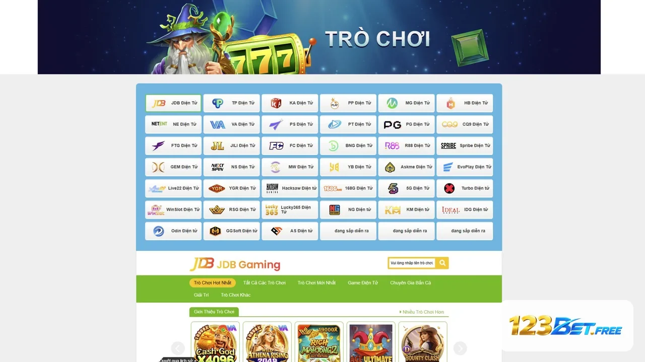 Kho nổ hũ và slot tại 123BET Free